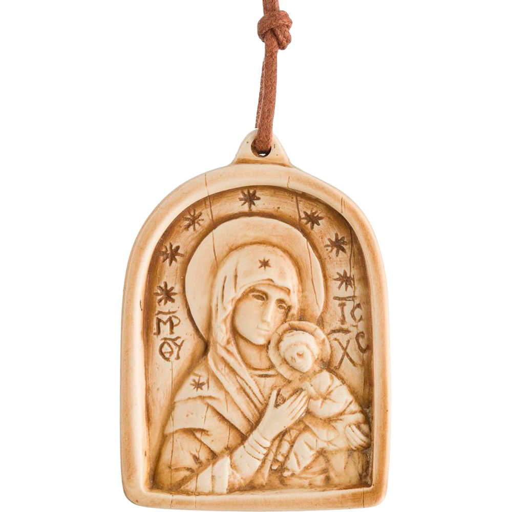 Colgante Virgen de la Ternura en Alabastro, Monasterio de Beln (con puntilla)