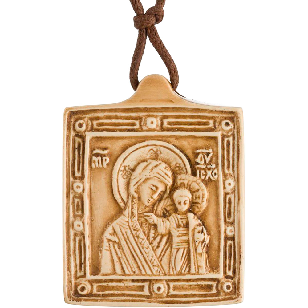 Colgante Virgen con el Nio en Alabastro, Monasterio de Beln (con puntilla)