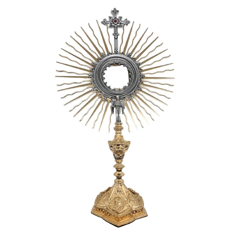 Custodia con base estampada bicolor - Orfebres Italianos