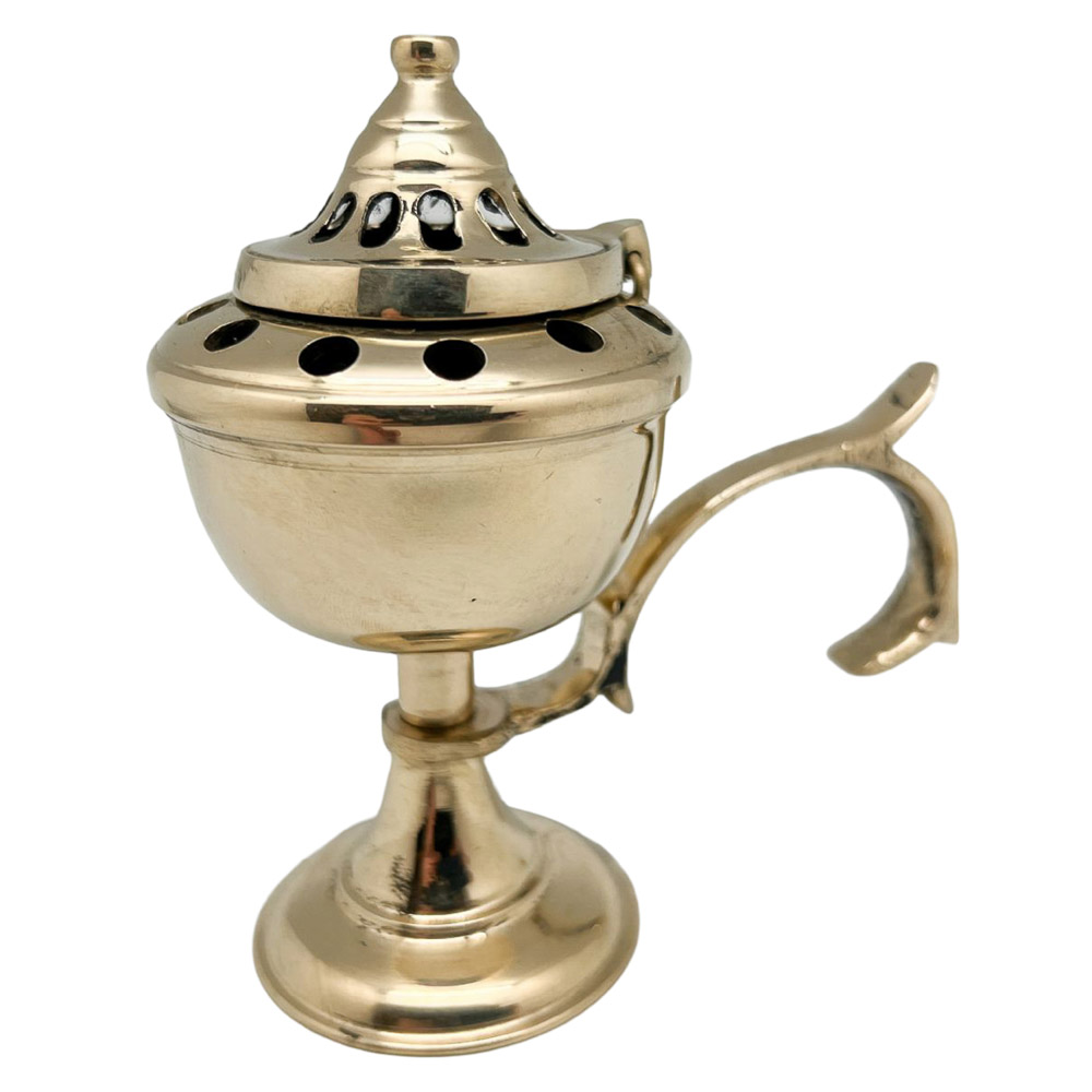 Sahumador de 10 cm en lat�n dorado