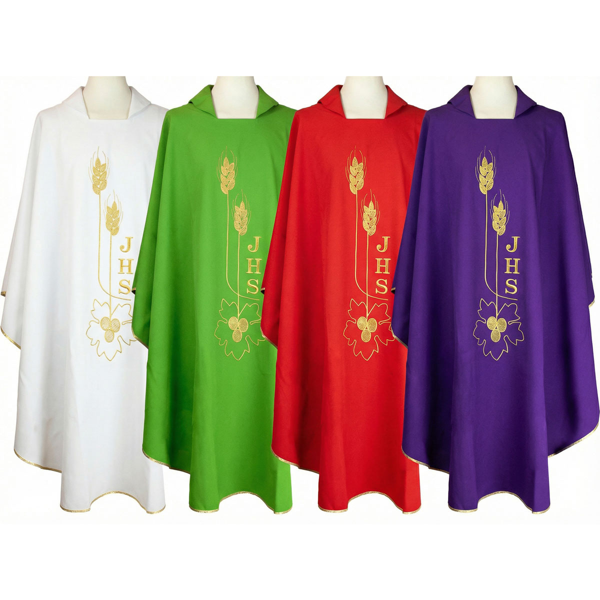 Casulla italiana bordada con espigas, racimo y JHS