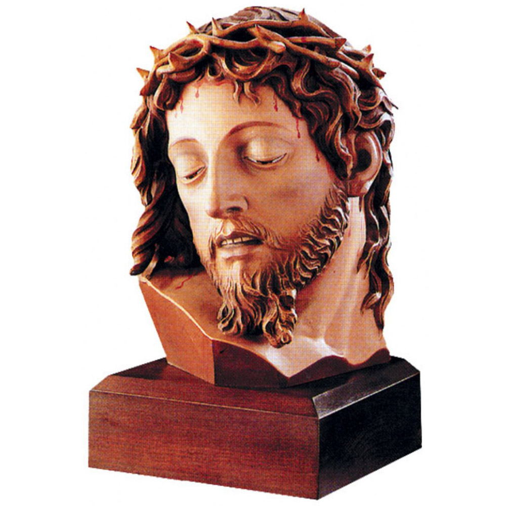 Cabeza de Cristo - Talla en madera - Artesana de Val Gardena