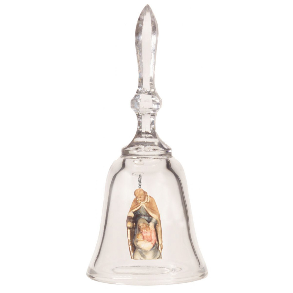 Campana en cristal con sagrada familia art. 17006