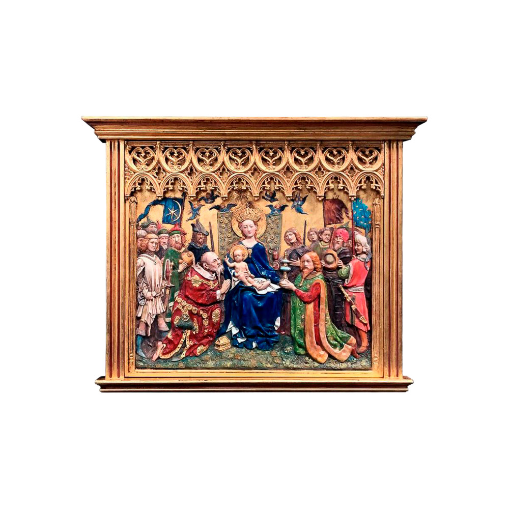 Relieve Adoraci�n de los Reyes en alabastro moldeado  Enrique Orejudo (60 x 74 x 8,5 cm)