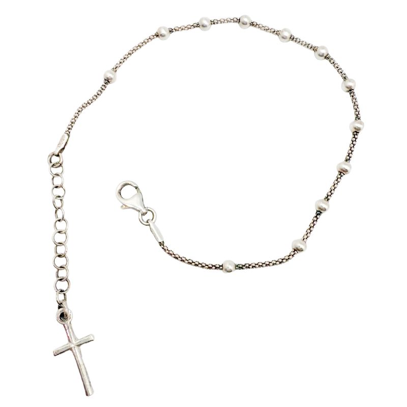 Pulsera denario de plata Medjugorje - 20 cm
