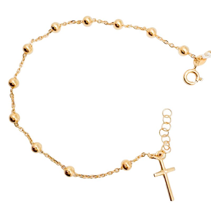 Pulsera denario de plata chapada en oro 4 mm - 21 cm