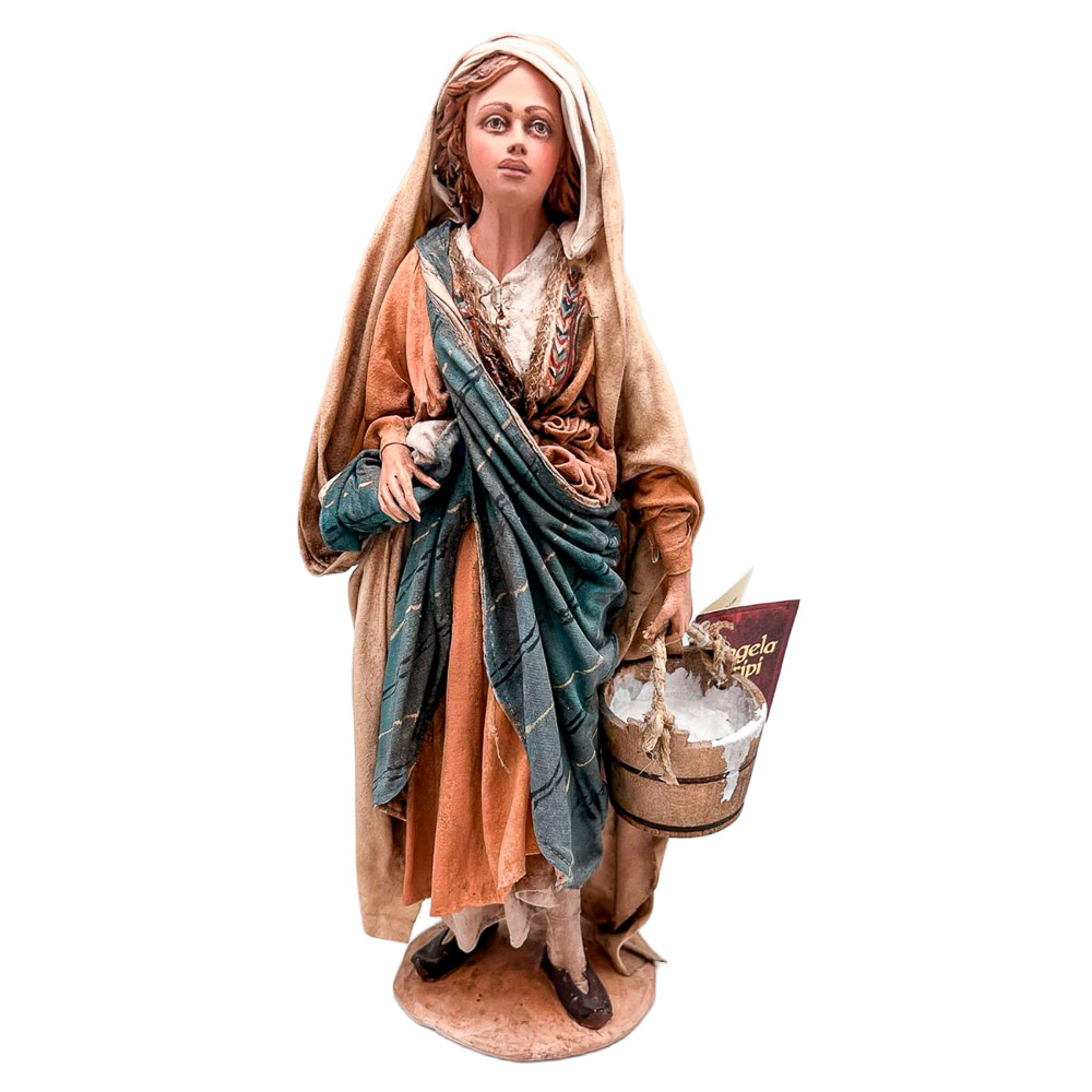 Pastora con cesto de leche entelada - ngela Tripi - 30 cm