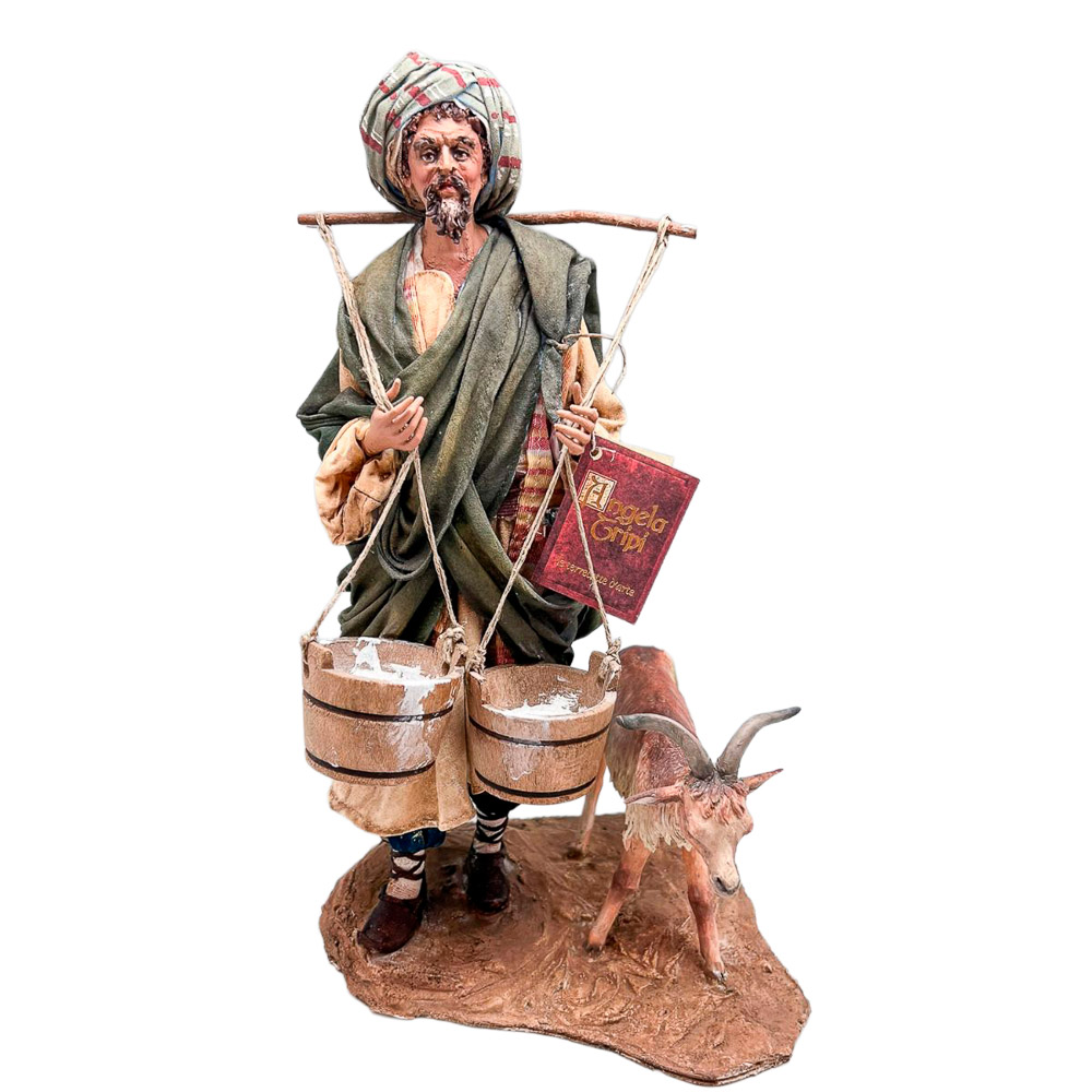 Pastor con cabra y leche entelado - ngela Tripi - 30 cm