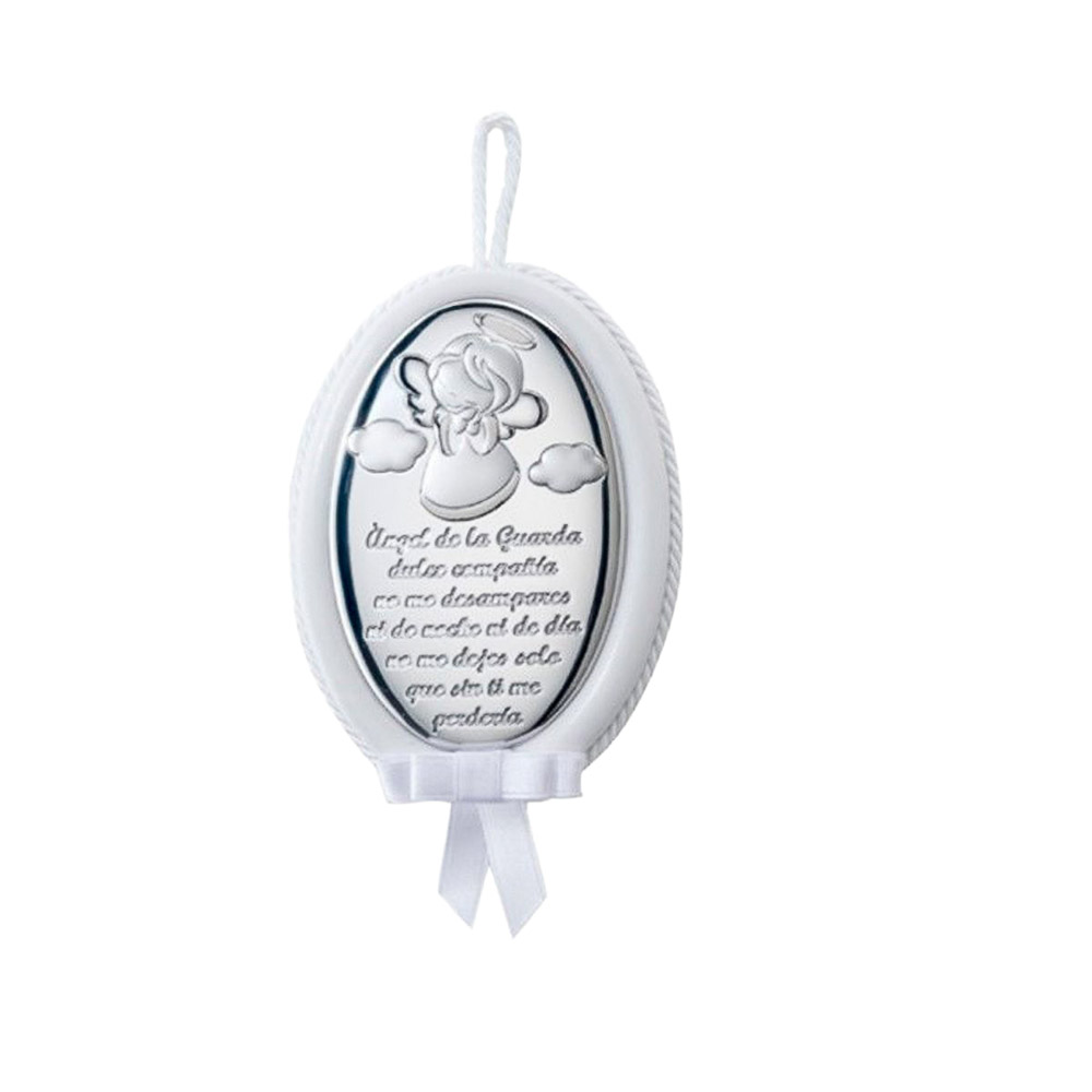 Medall�n de Cuna Blanco con Oraci�n, Espa�ol