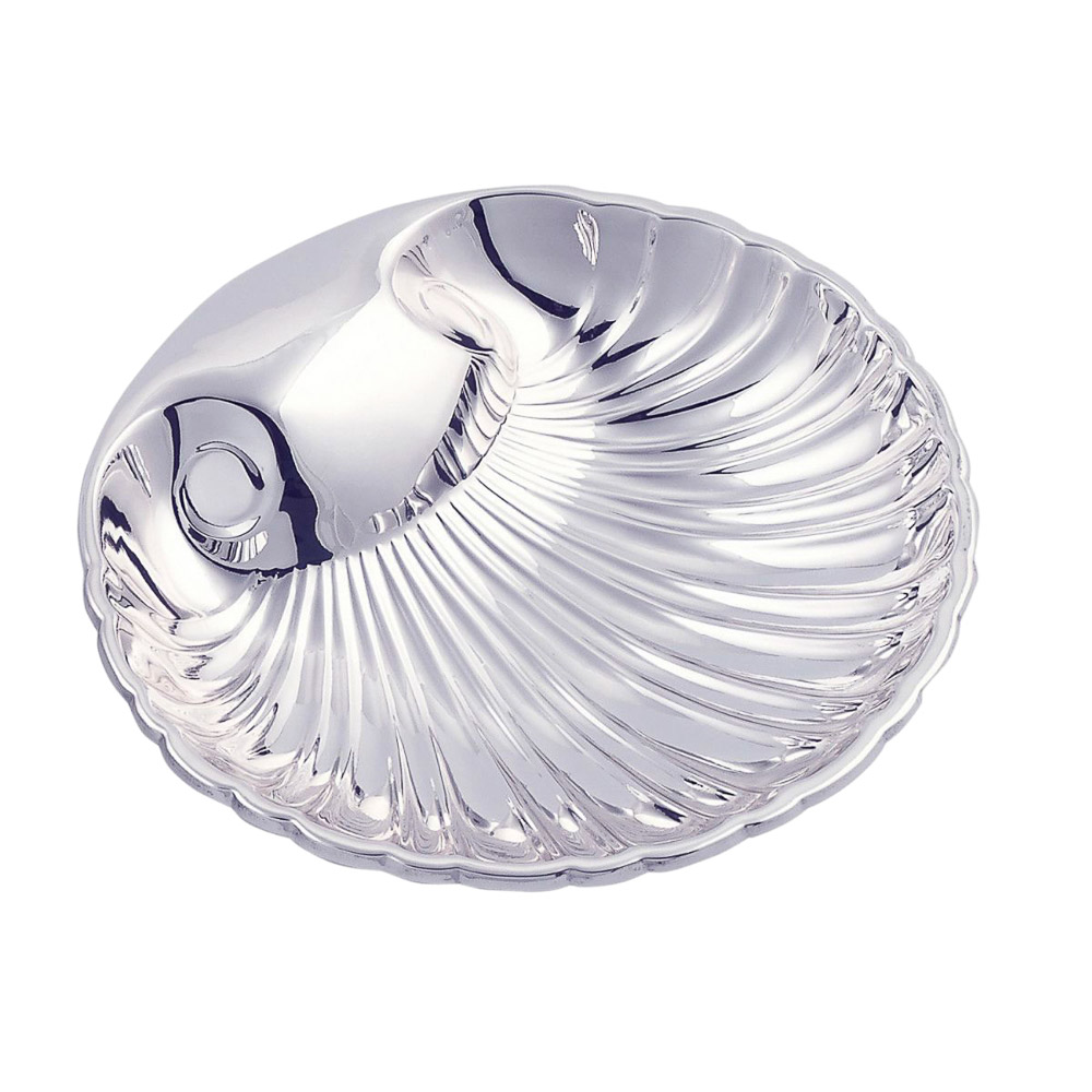  Concha de bautismo en alpaca plateada - 12 x 12 cm