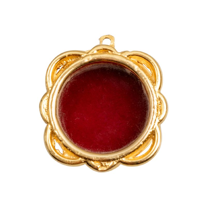 Teca relicario de bolsillo con forma floral