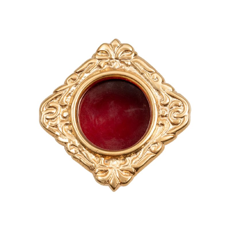 Teca relicario de bolsillo cuadrado ornamentado