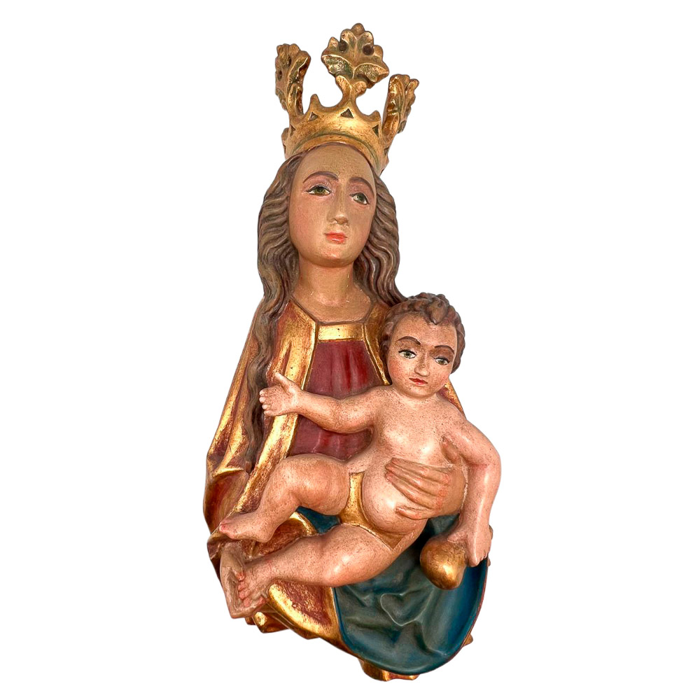 Relieve Virgen con el Ni�o  Talla de madera (42 x 21 cm)