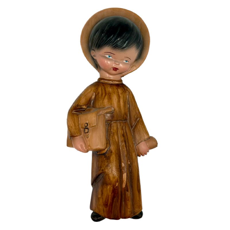 Ni�o en relieve tono madera  Cer�mica (26 x 11 cm)