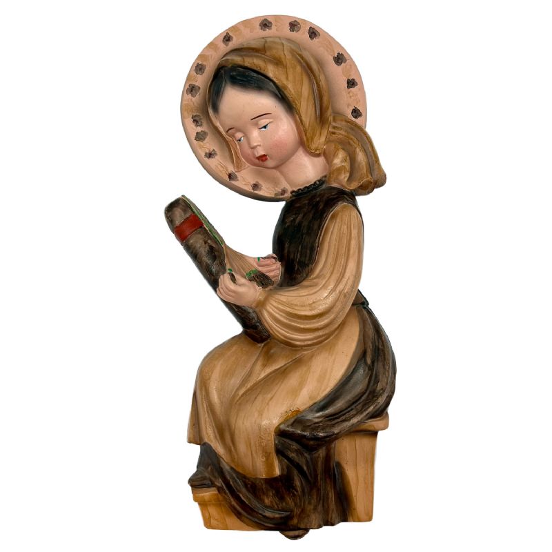 Relieve Virgen Ni�a Tejiendo Pasta (30 x 13 cm)