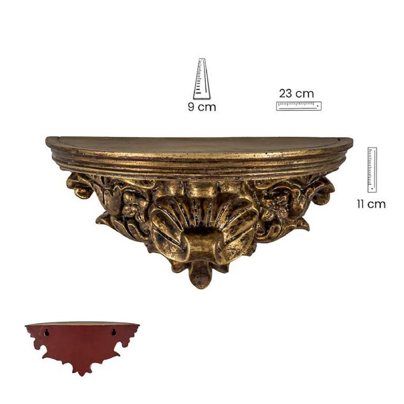 Mnsula dorada semicircular de resina - 24 cm