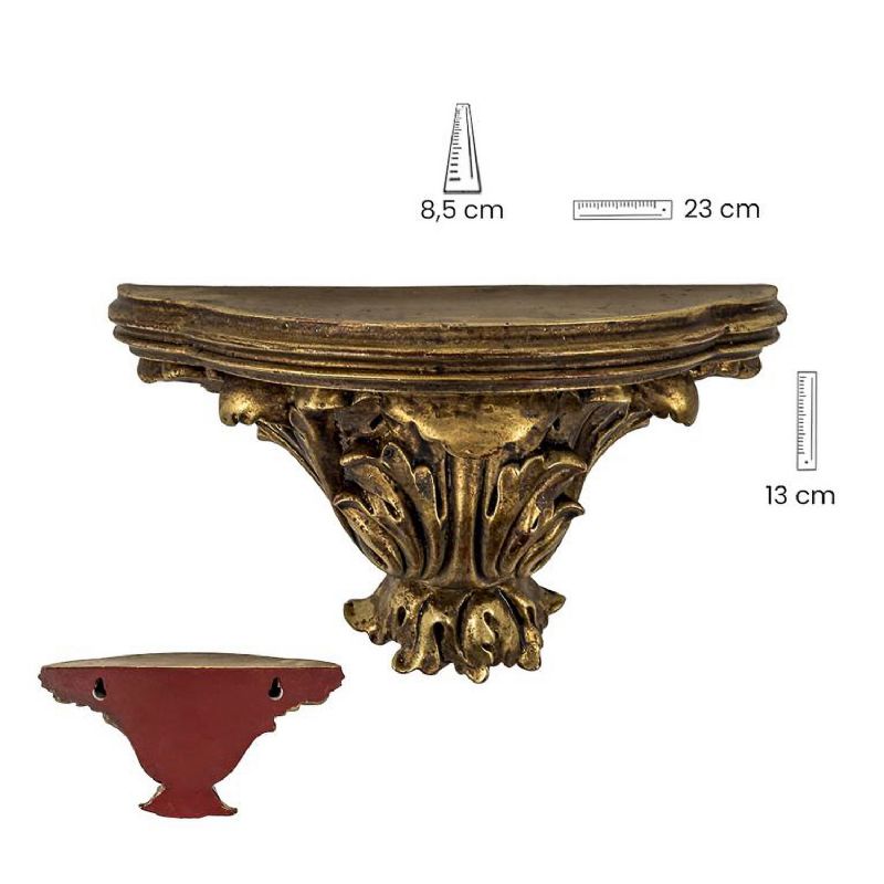 Mnsula dorada semicircular de resina - 24 cm