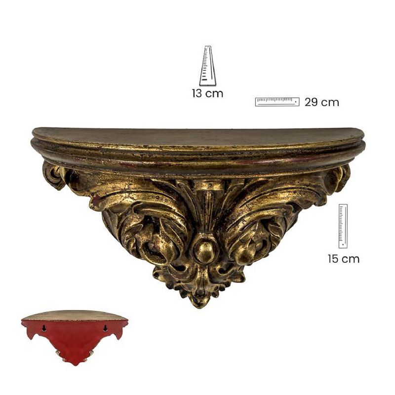Mnsula dorada semicircular de resina - 30 cm