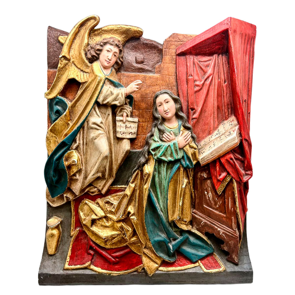 Relieve La Anunciaci�n en Talla de Madera (43 x 34 x 6 cm)