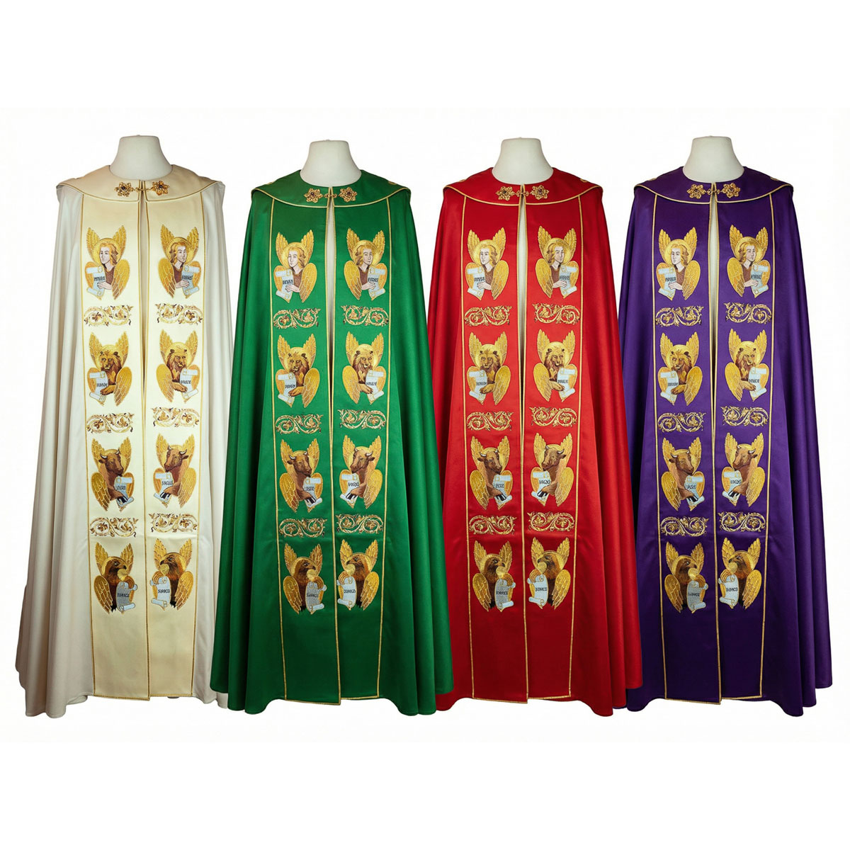 Capa pluvial bordada con los Evangelistas en lana 100 % - Talleres Italianos