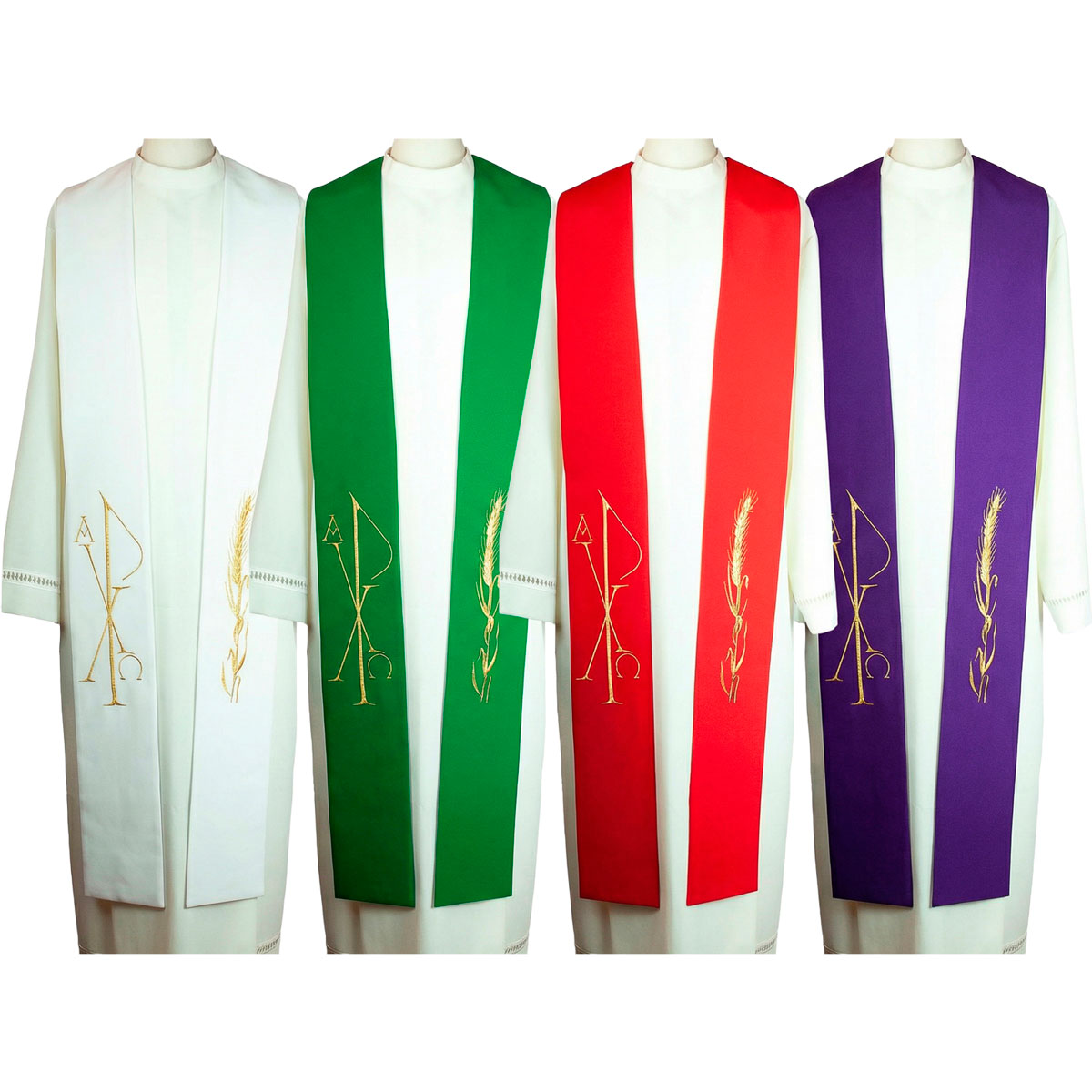 Estola tergal bordada 100 % poli�ster - Diferentes colores lit�rgicos