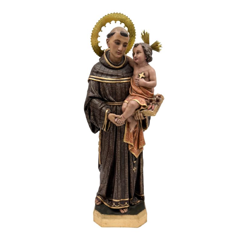 San Antonio de Padua con el Nio - Pasta de madera policromada 60 cm