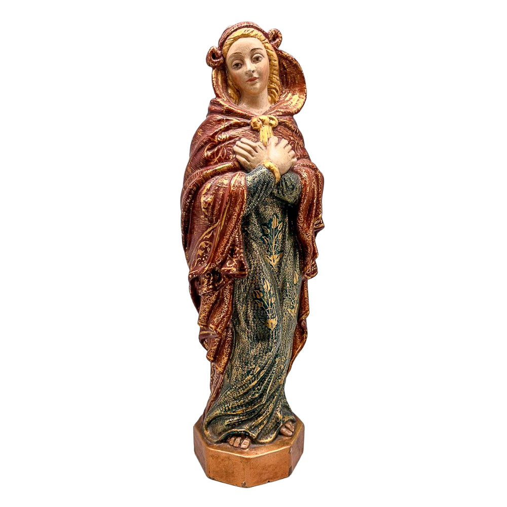 Virgen - Imagen en talla de madera policromada - Altura: 38 cm