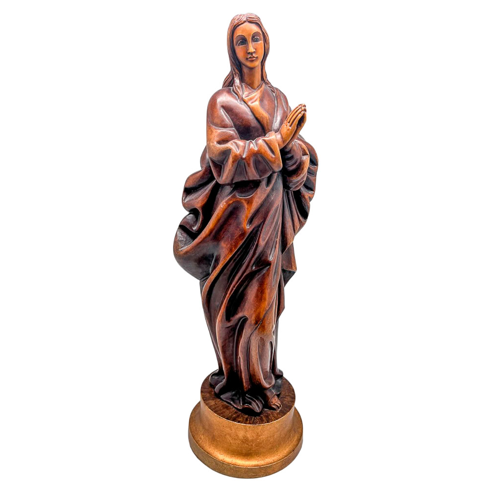 Virgen Inmaculada - Imagen en talla de madera encerada - Altura: 42 cm