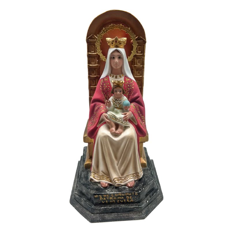  Virgen de Coromoto - Imagen en pasta de madera con ojos de cristal - Altura: 24 cm