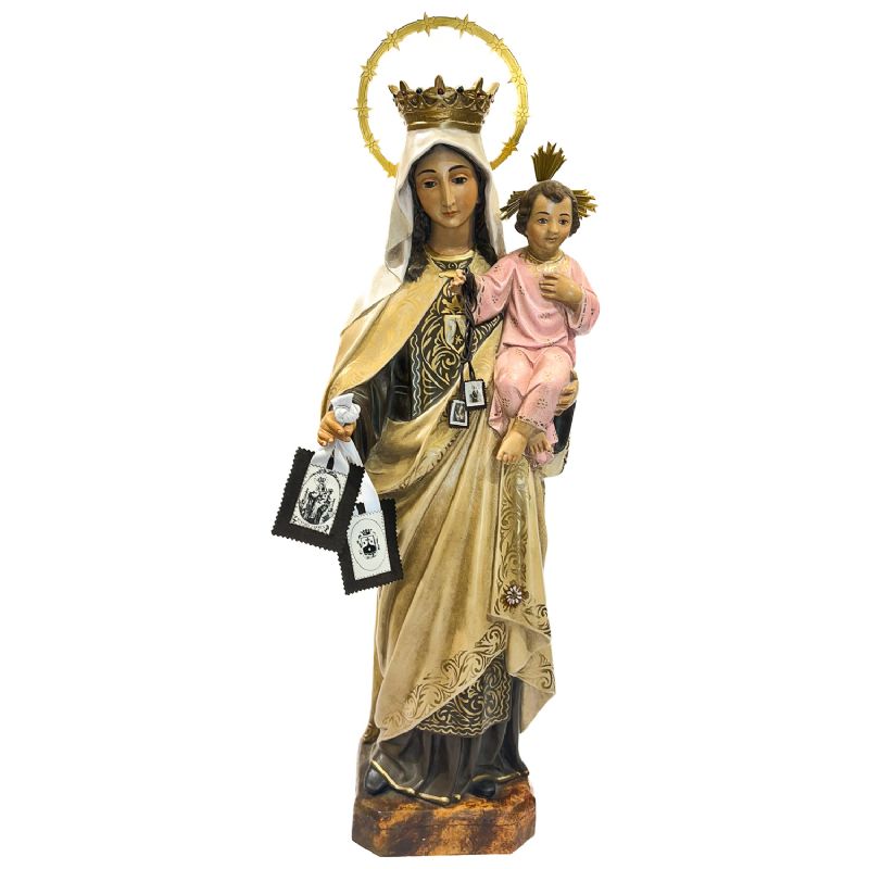  Virgen del Carmen - Pasta de madera - Altura: 90 cm