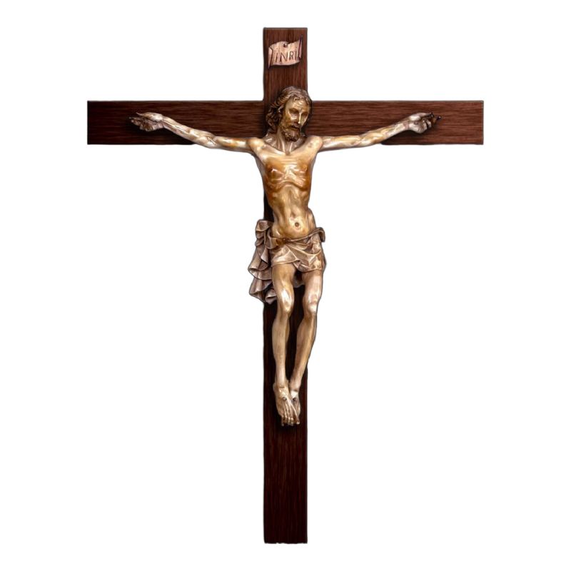 Cristo Crucificado - Escultura en alabastro moldeado - 43 cm - Enrique Orejudo Alonso