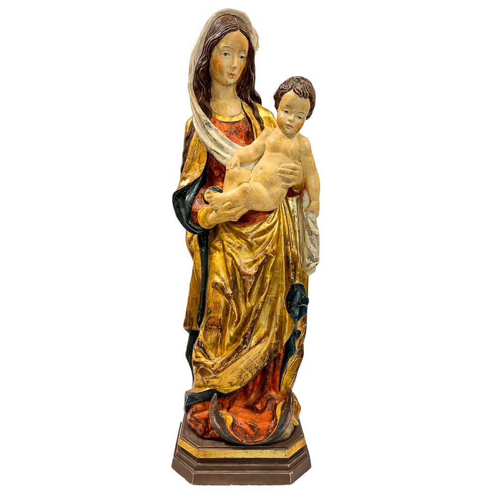 Virgen con Nio - Talla de madera - 80 cm. Val Gardena