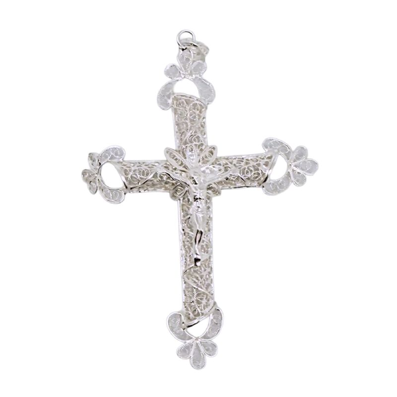 Cruz plata de ley filigrana