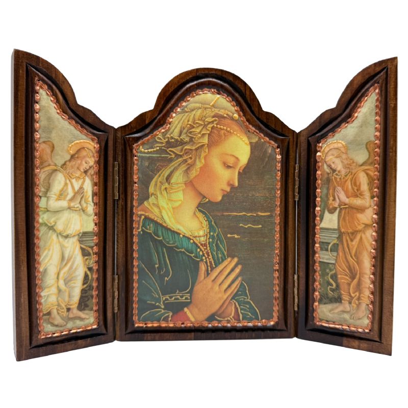 TRIPTICO MADERA RUSTICO, MEDIDAS CERRADO: ALT 32 CM, ANCH 22 CM