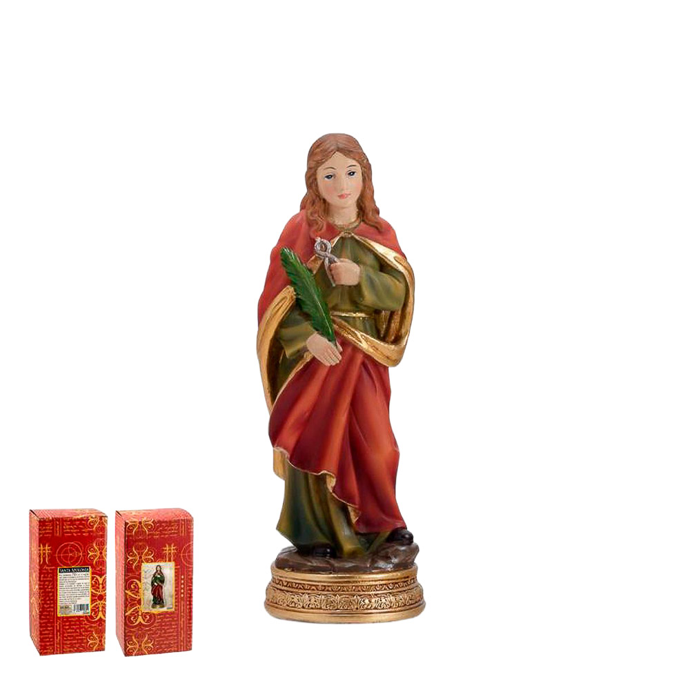 Imagen de Santa Apolonia en resina de polister de 13 cm