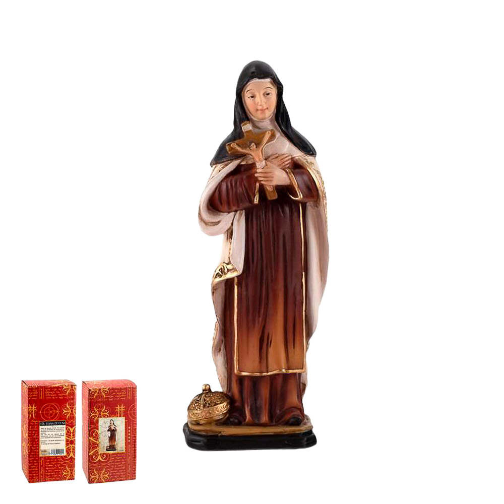 Imagen de Santa Juana de Cusa en resina de polister de 20 cm