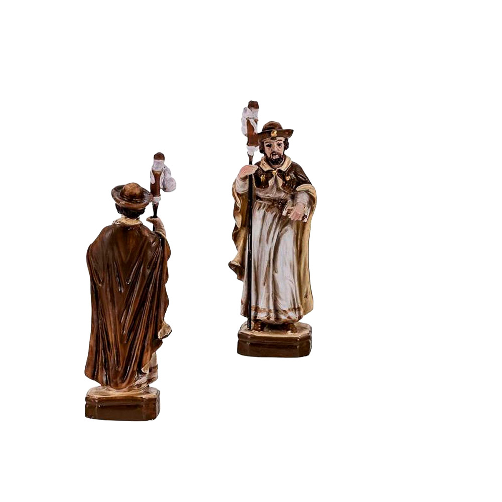 Imagen de Santiago Apstol en resina de polister de 6 cm (color crema)