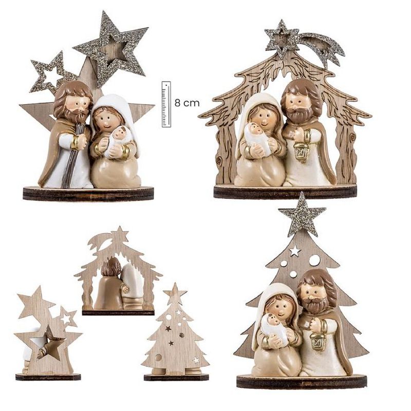 Misterio en portal madera 8 cm 3 s