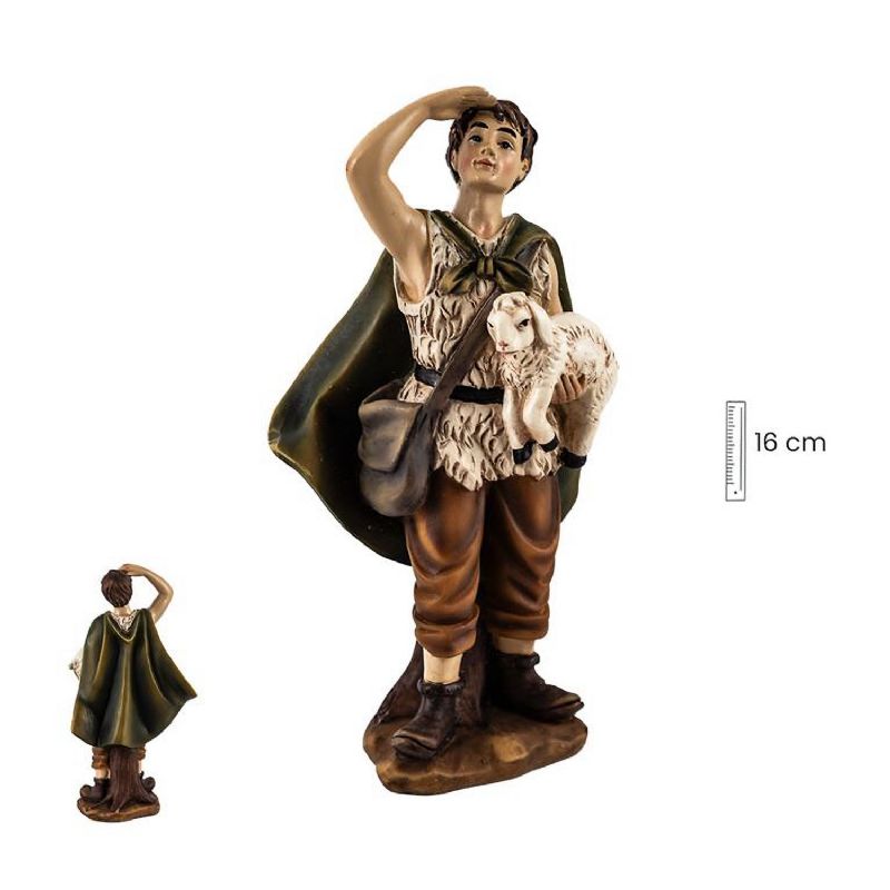 Pastor con oveja en resina - Otras Marcas - 16 cm