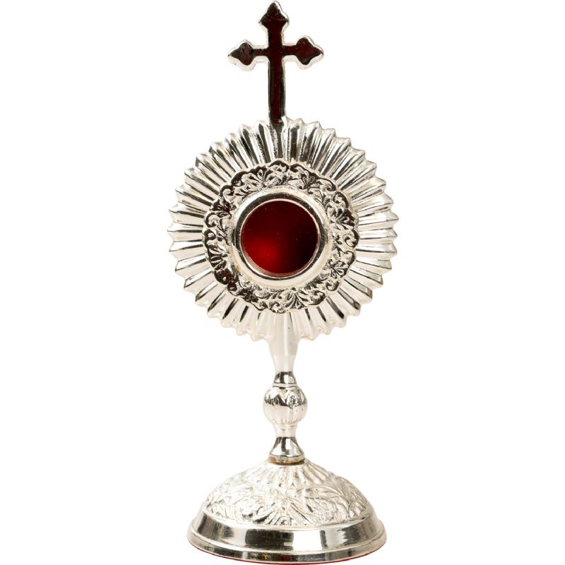Relicario de mesa con resplandor y cruz esmaltada