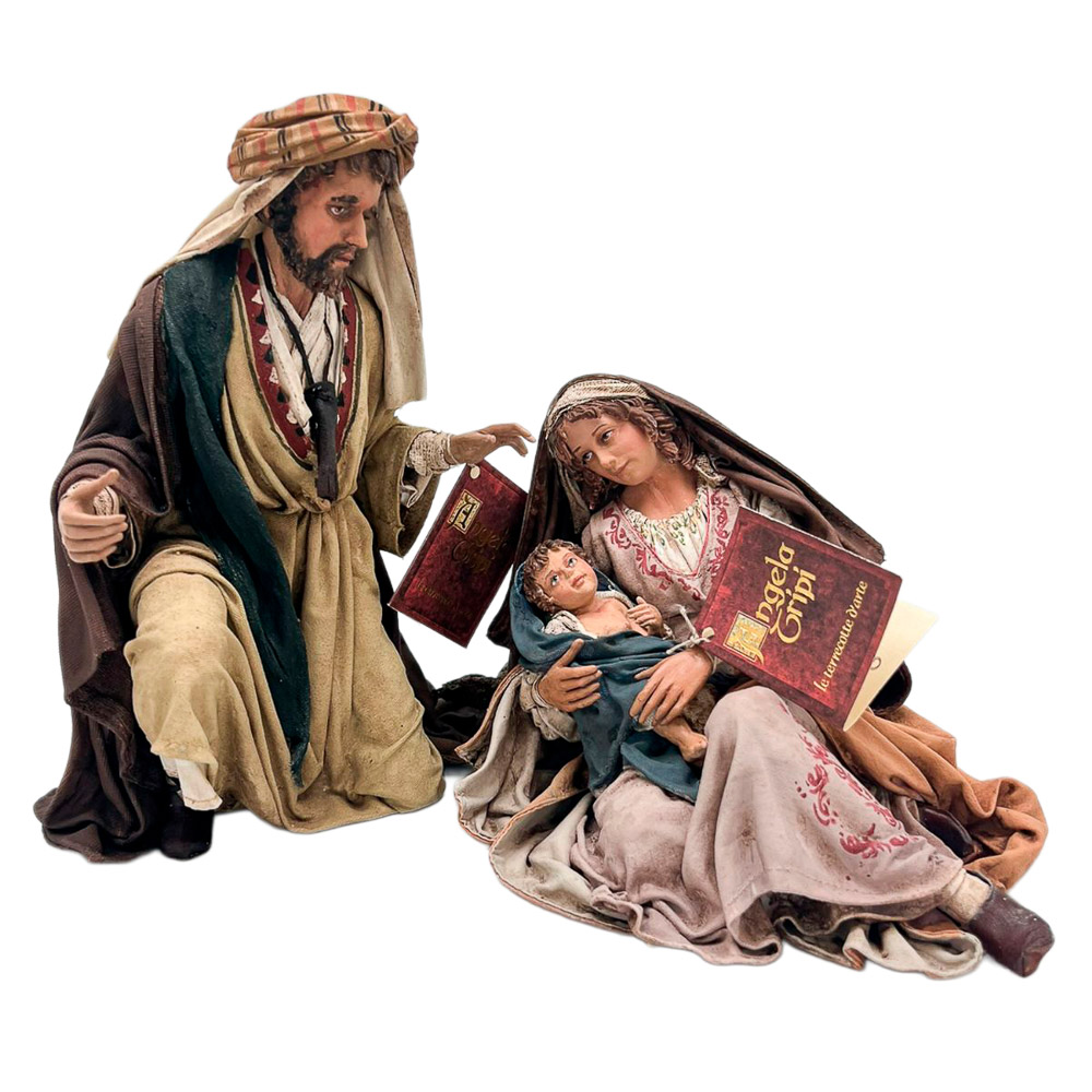 Misterio de 3 piezas - Terracota con telas encoladas - Obra de Angela Tripi