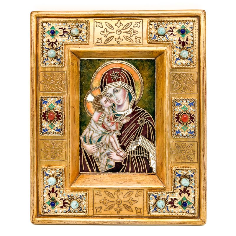 Cuadro Virgen Bizantina en esmalte � Morat� 27 x 21 cm