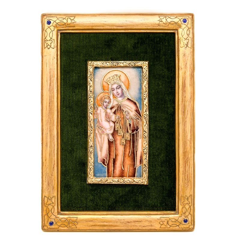 Cuadro Virgen del Carmen en esmalte � Morat� 27 x 20 cm