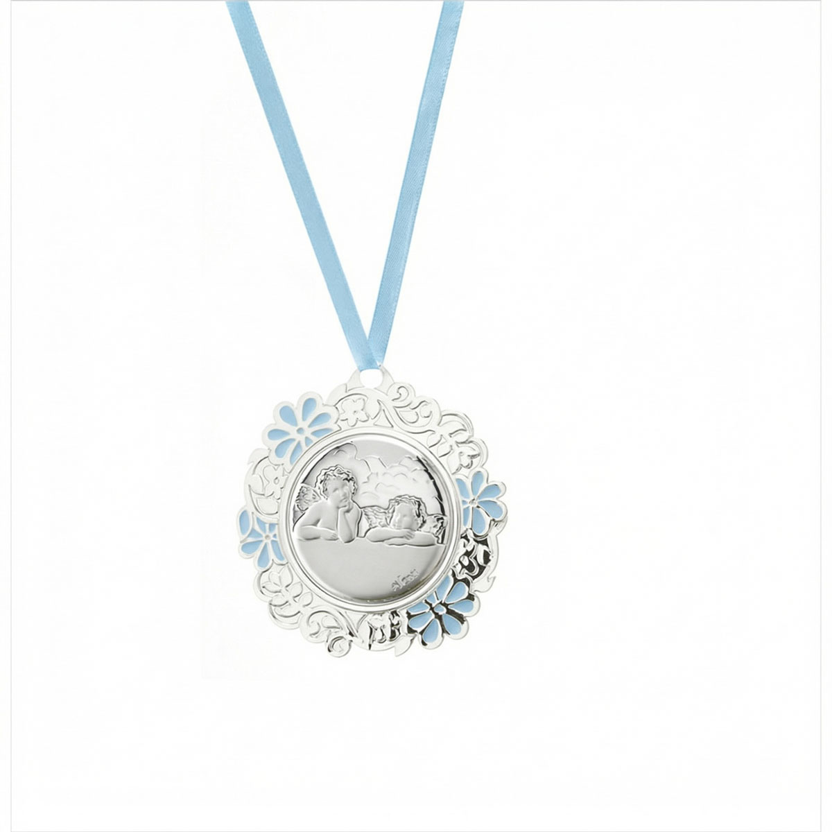 Medall�n metal �ngeles celeste 8 cm