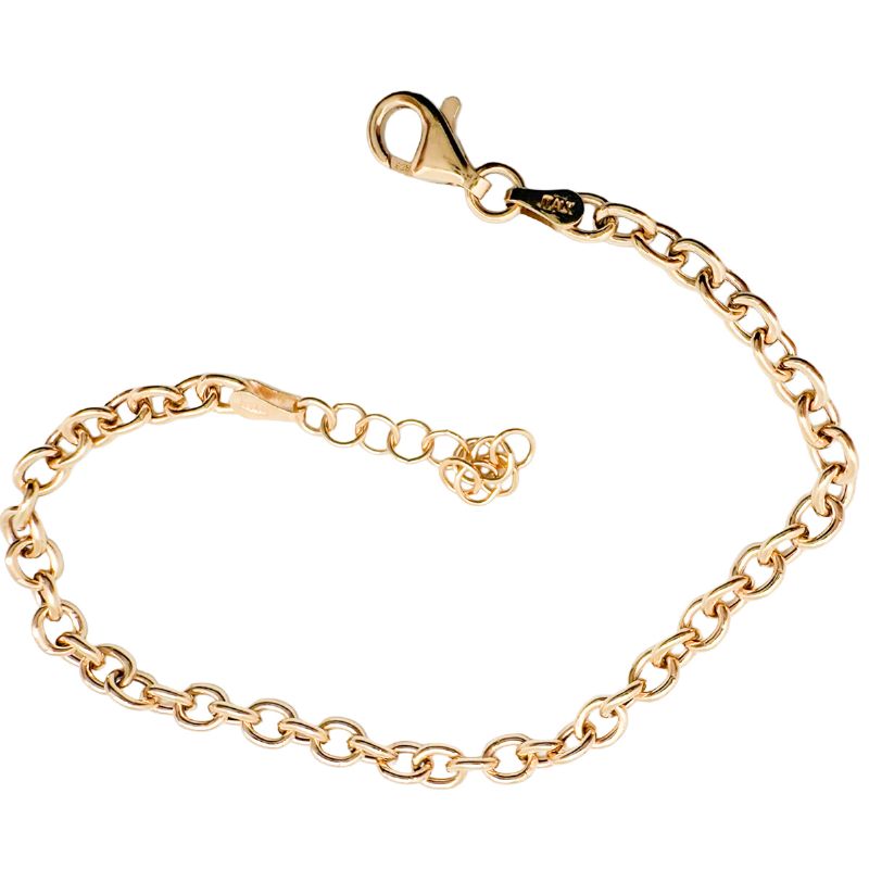 Pulsera de plata de ley chapada - 20 cm