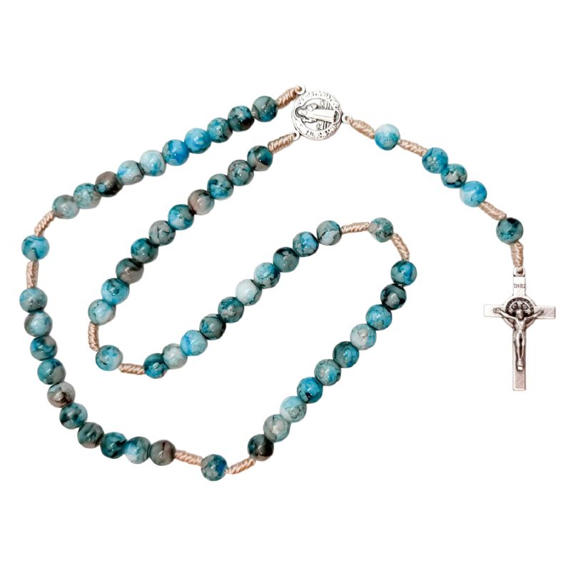 Rosario San Benito en piedras azules - Artesanos Italianos