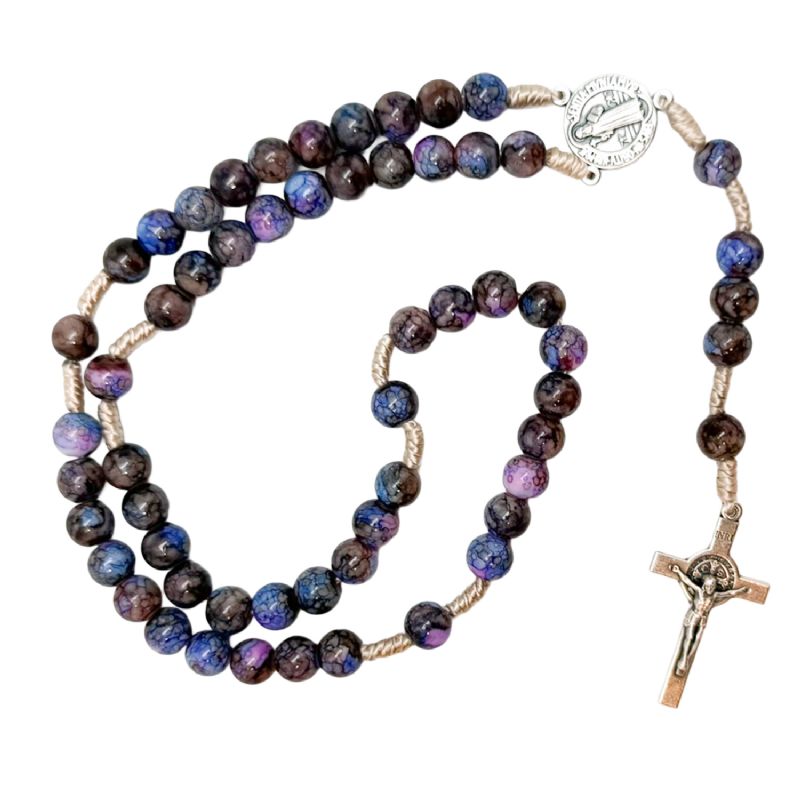 Rosario San Benito en piedras oscuras - Artesanos Italianos