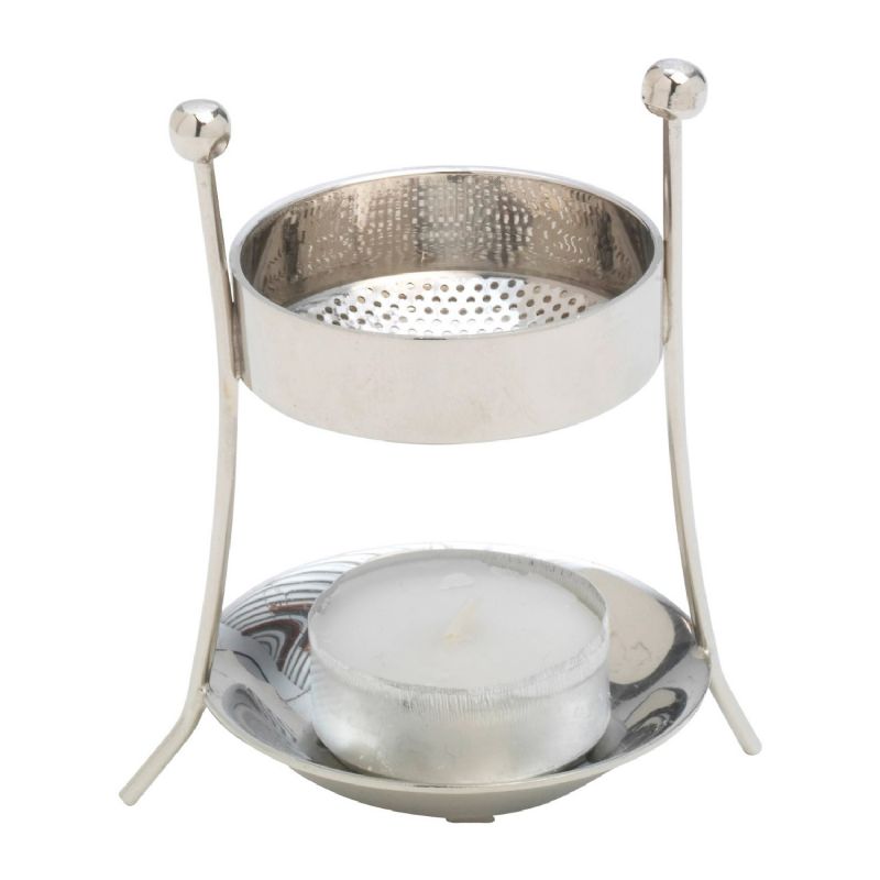 Quemador de incienso niquelado - Altura 8 cm