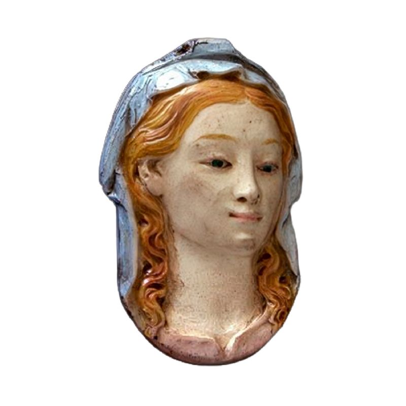 Medalla de la Virgen - Alabastro moldeado - 8,5 cm - Enrique Orejudo Alonso