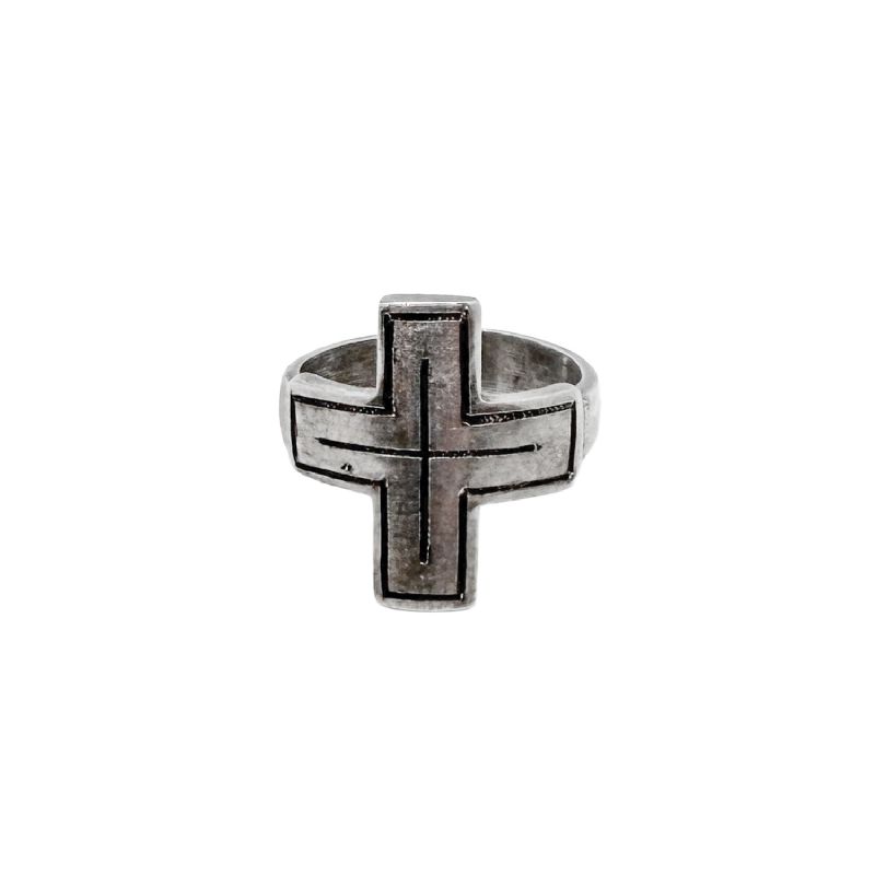 Anillo de obispo en plata de ley con cruz - Cruz 2,5 x 2,5 cm � Alt aro 0,5 cm